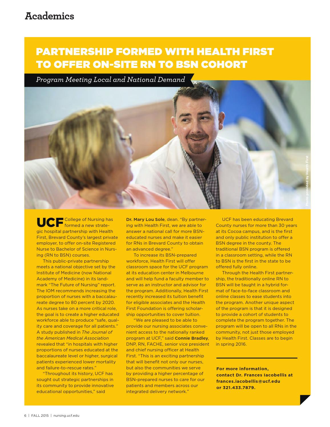2015 UCF NURSING MAGAZINE, vol. 10 by UCF College of Nursing Issuu