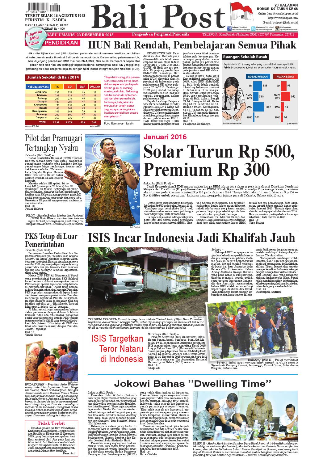 Edisi 23 Desember 2015 | Balipost.com by e-Paper KMB - Issuu