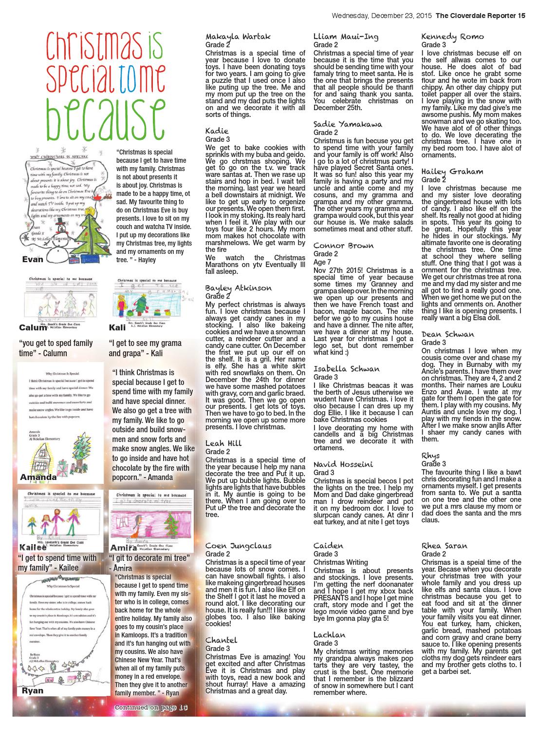 Cloverdale Reporter December 23 2015 By Black Press Media Group