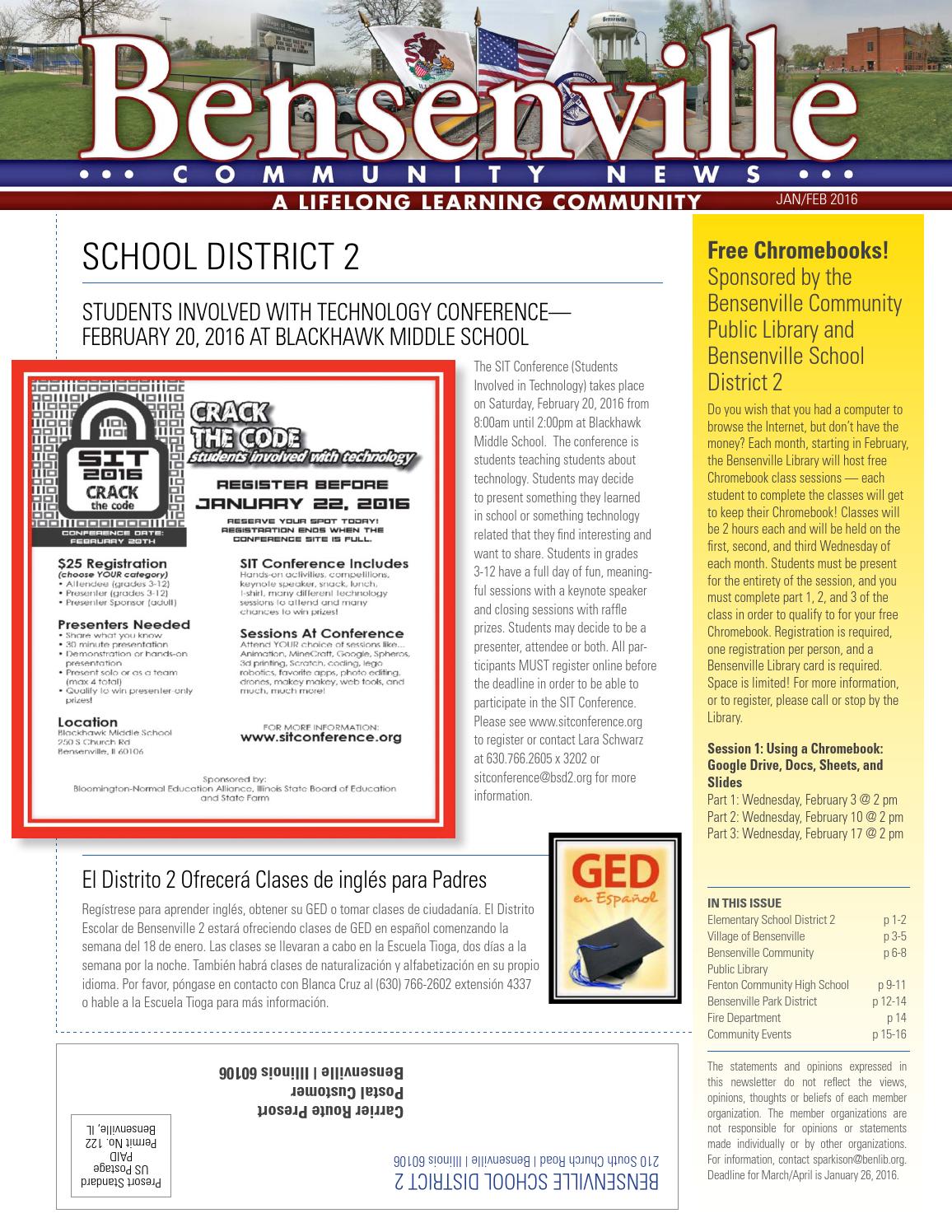 Community NewsletterJAN/FEB 2016 by Village of Bensenville Issuu