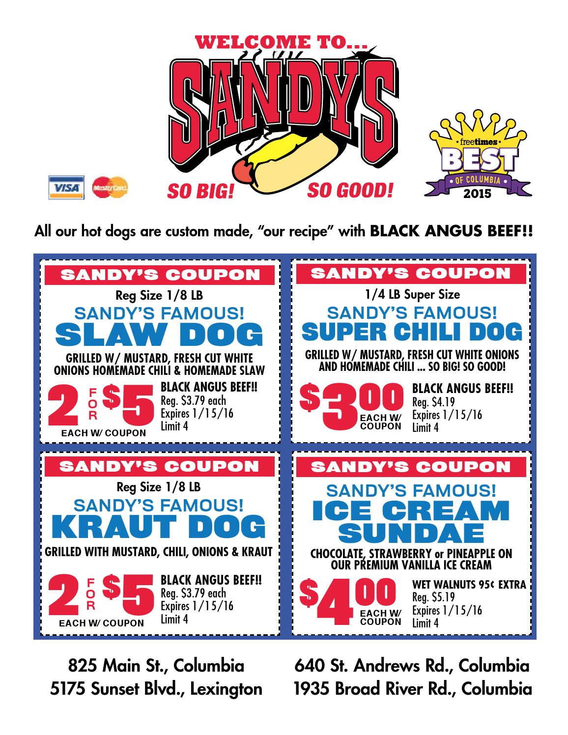 Sandys coupons exp 011516 by Free Times Issuu