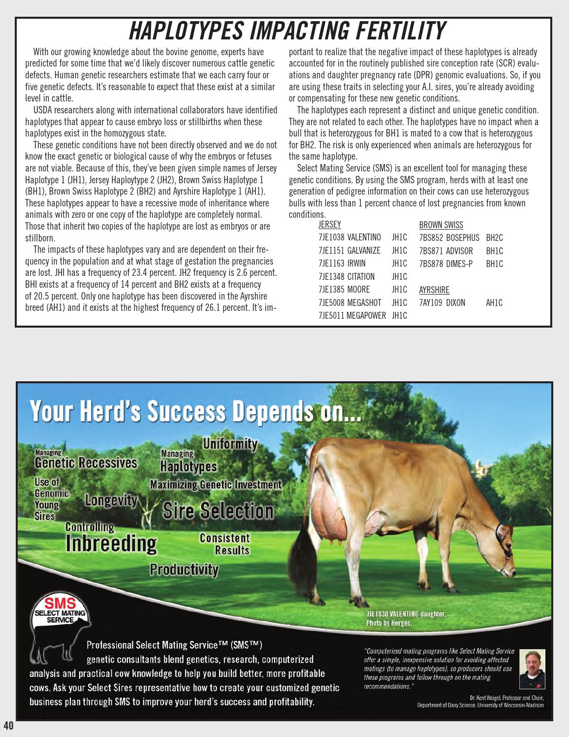 December 2015 High Components Sire Directory By Select Sires