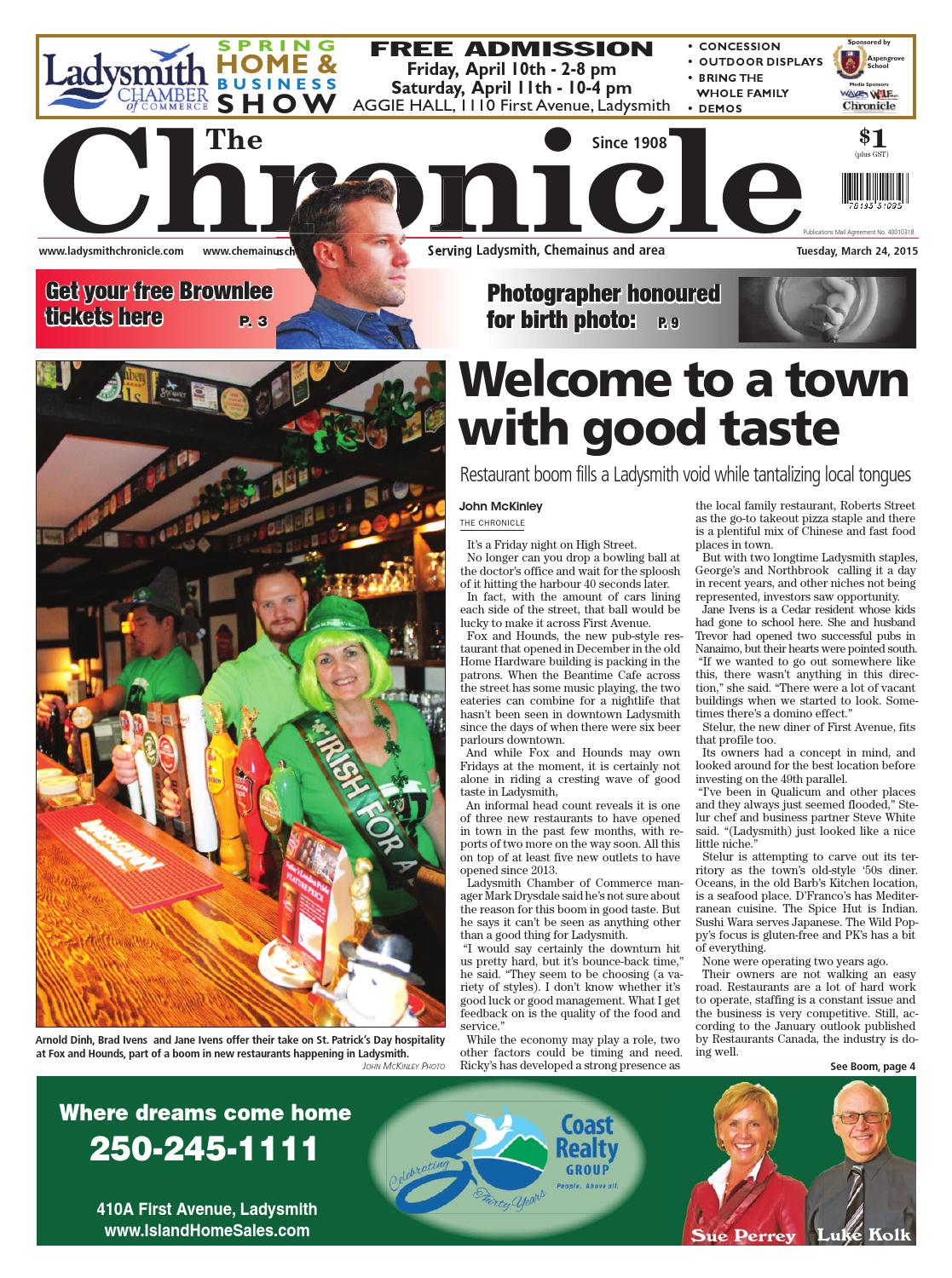 Ladysmith Chronicle, March 24, 2015 by Black Press Media Group Issuu