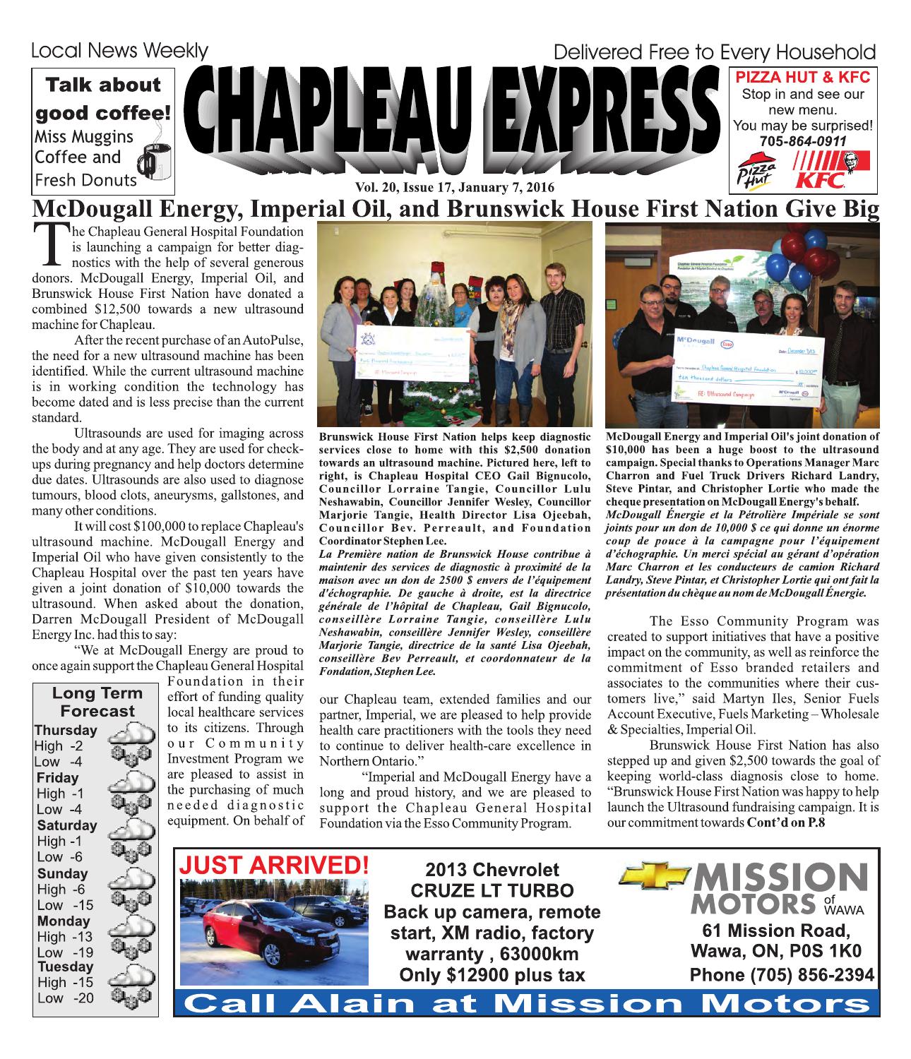 01072016 January 07 2016 by The Chapleau Express Issuu