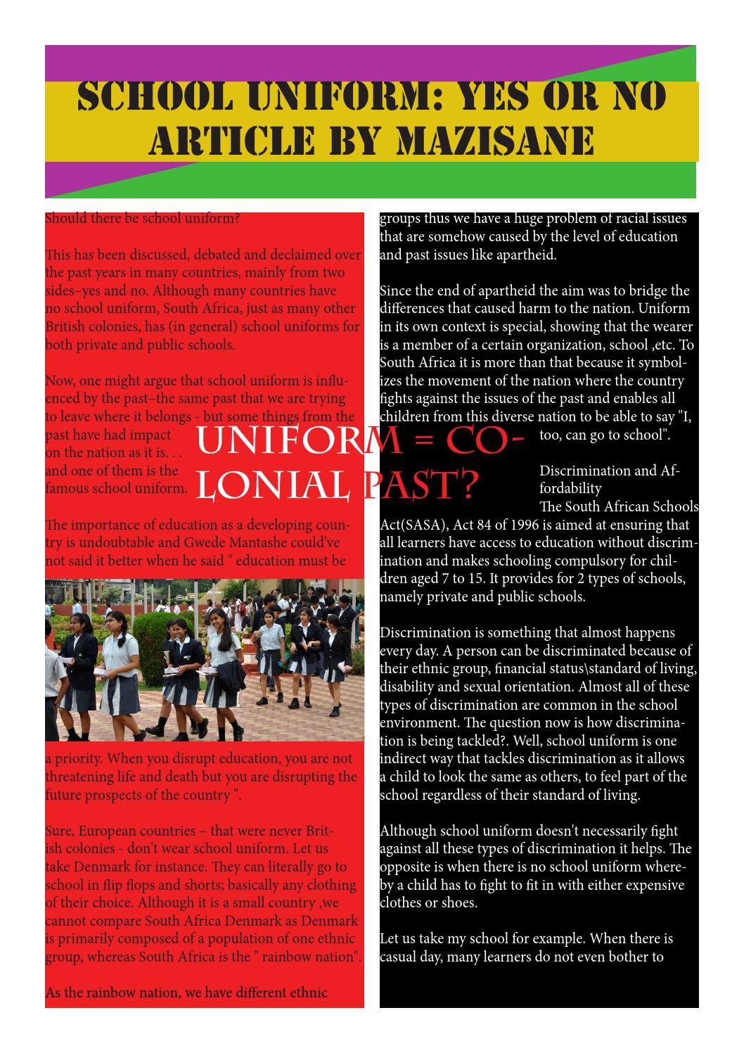 Uniform or not by Romele Issuu