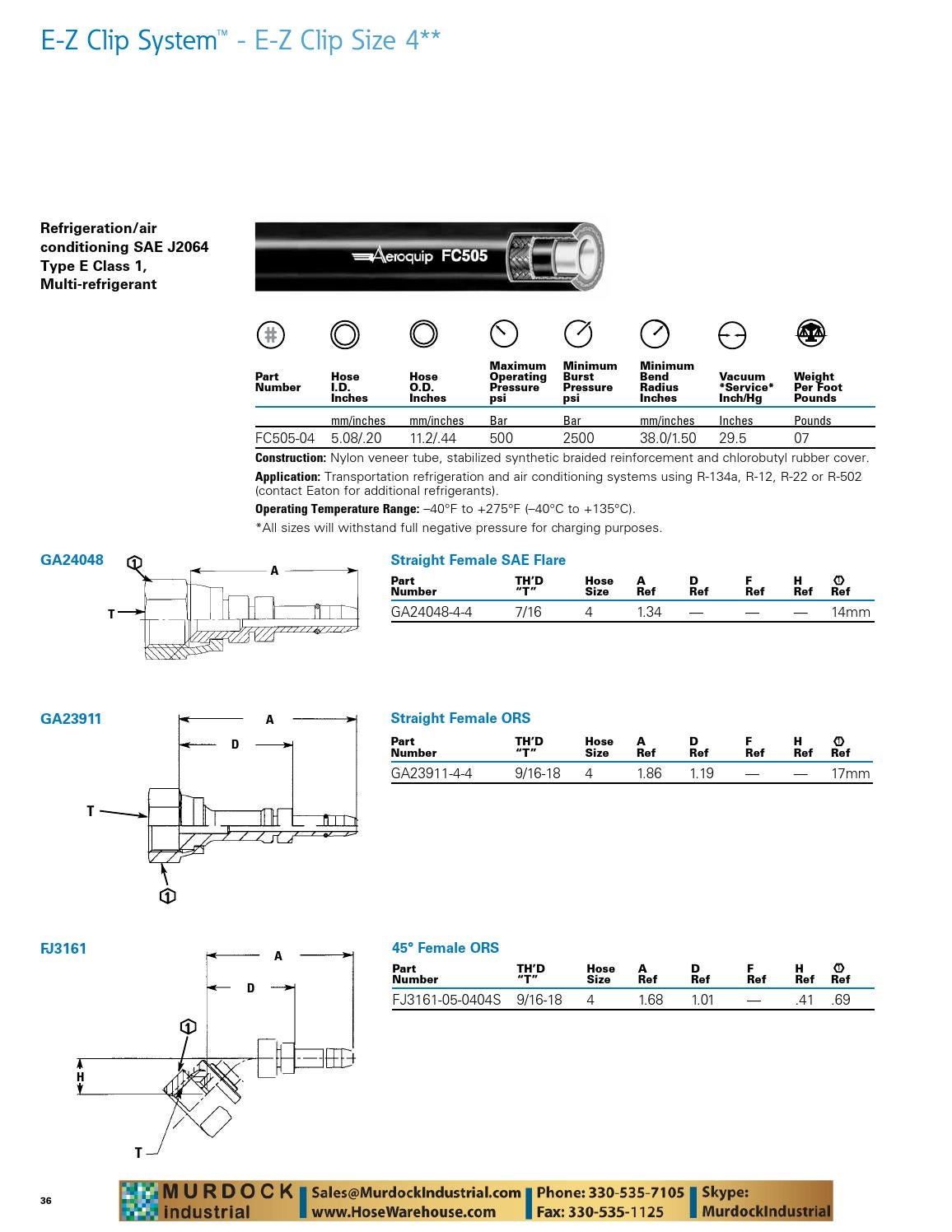 Eaton Aeroquip EZClip AC Refrigeration GH134 GH001 Air Conditioning
