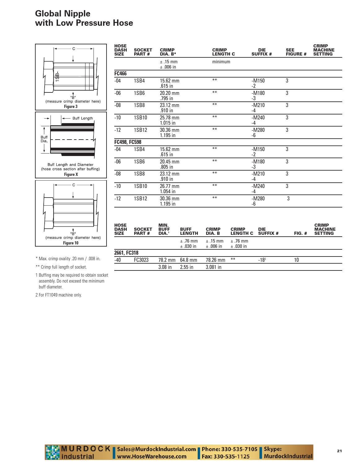 Eaton aeroquip crimp specifications specs catalog ft1330 ft1380 ft1390