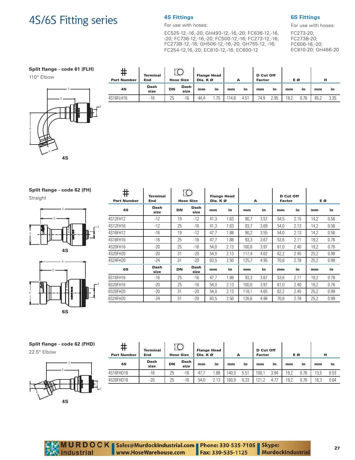 Eaton aeroquip 4s 6s fittings catalog supplemental addendum