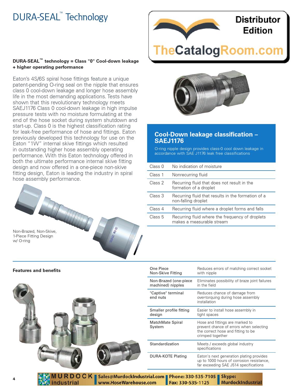 Eaton aeroquip 4s 6s fittings catalog supplemental addendum