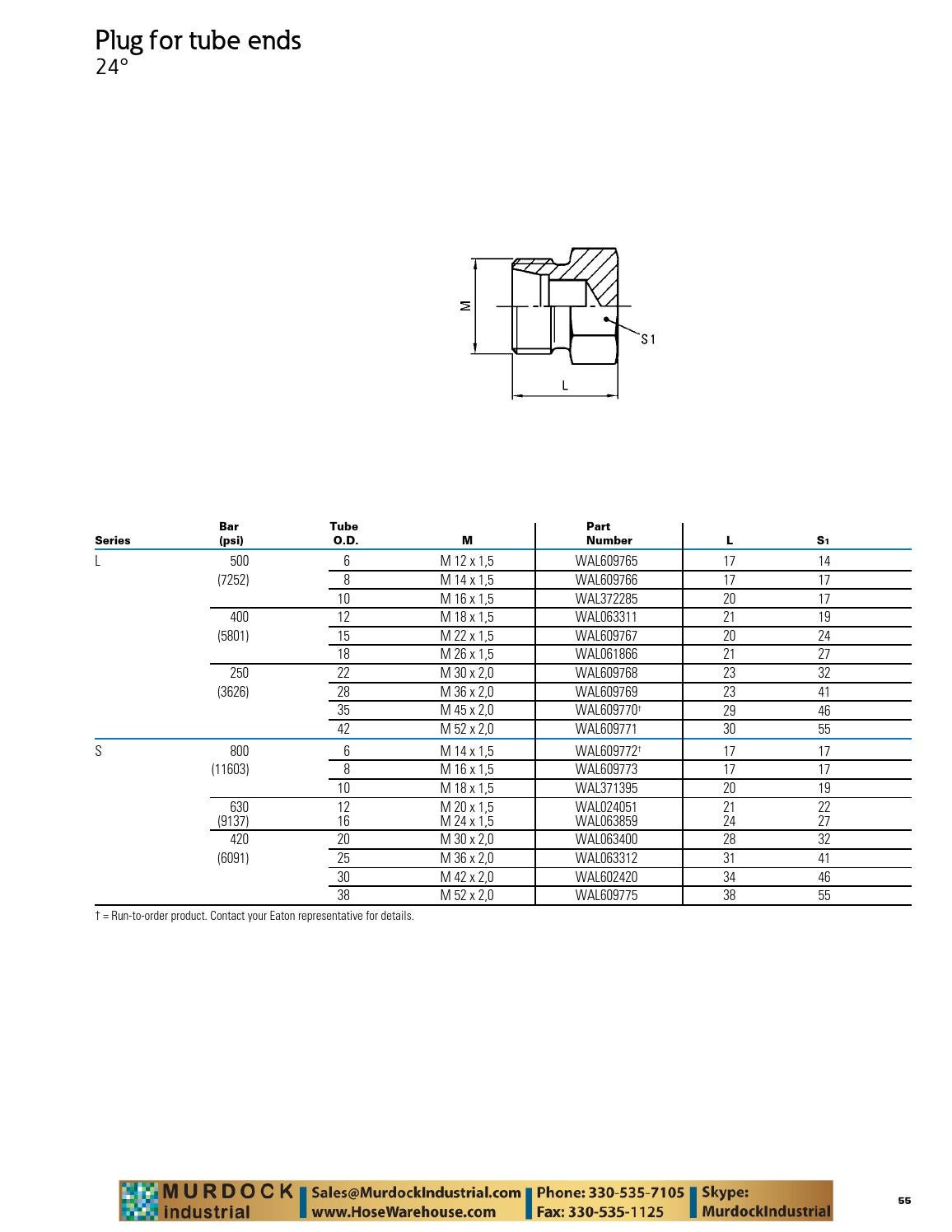 Eaton aeroquip walterscheid metric tube fittings walpro walring