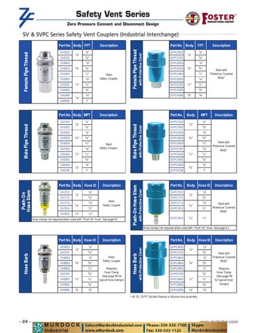 Foster zsi quick couplers catalog emurdock by Murdock Industrial - Issuu