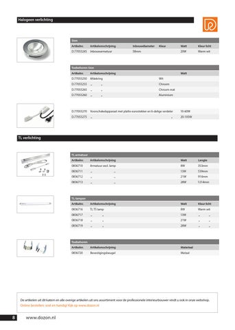 Dozon B.V. 灯饰目录 · Interieurbouw katern 照明 第 8 页
