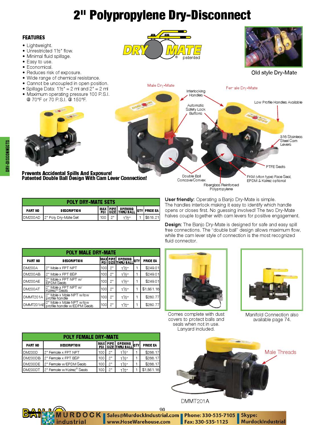 Banjo valves fittings pumps catalog hosewarehouse by Murdock Industrial