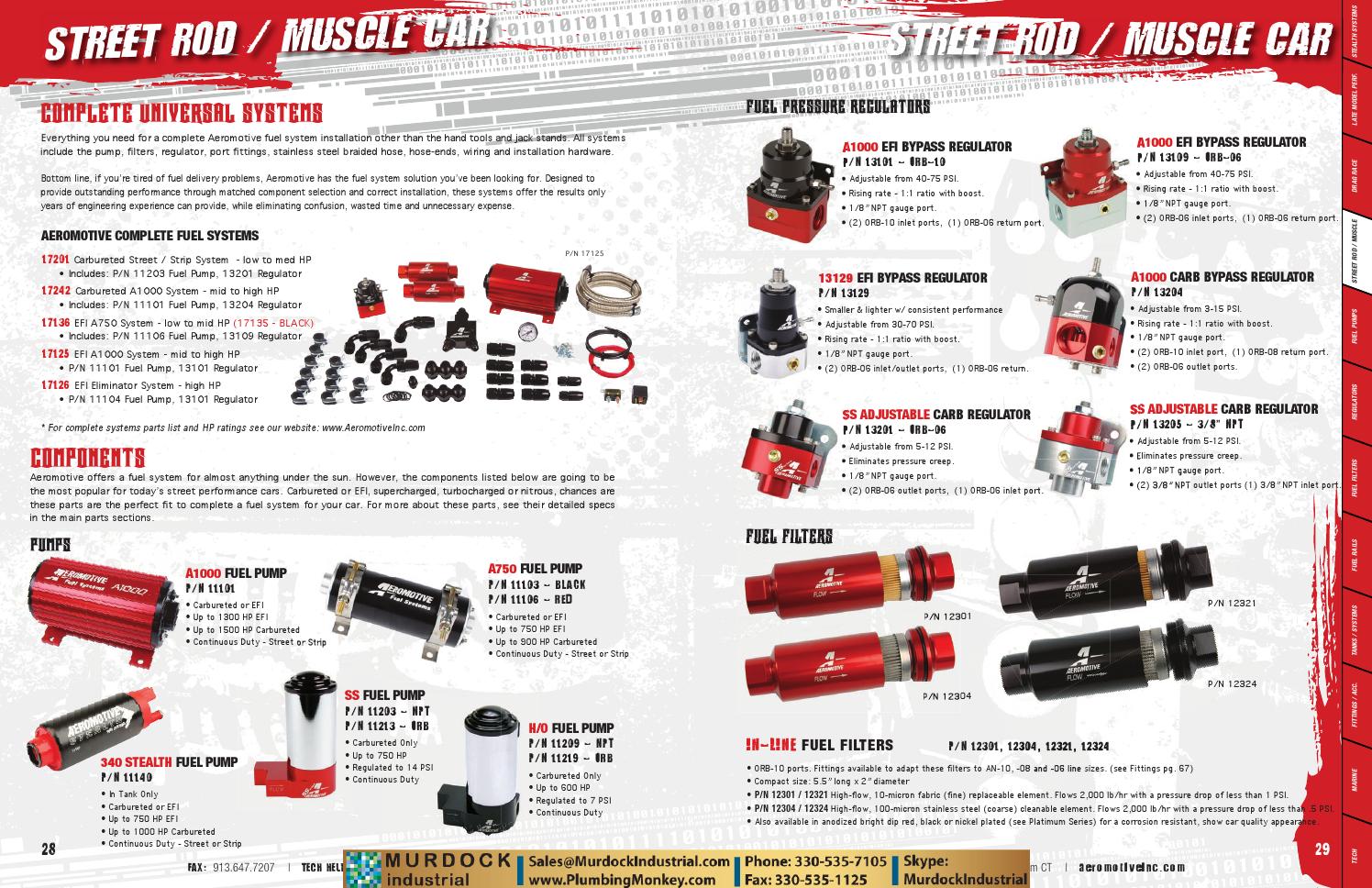 Aeromotive fuel pump systems catalog stealth plumbingmonkey by Murdock