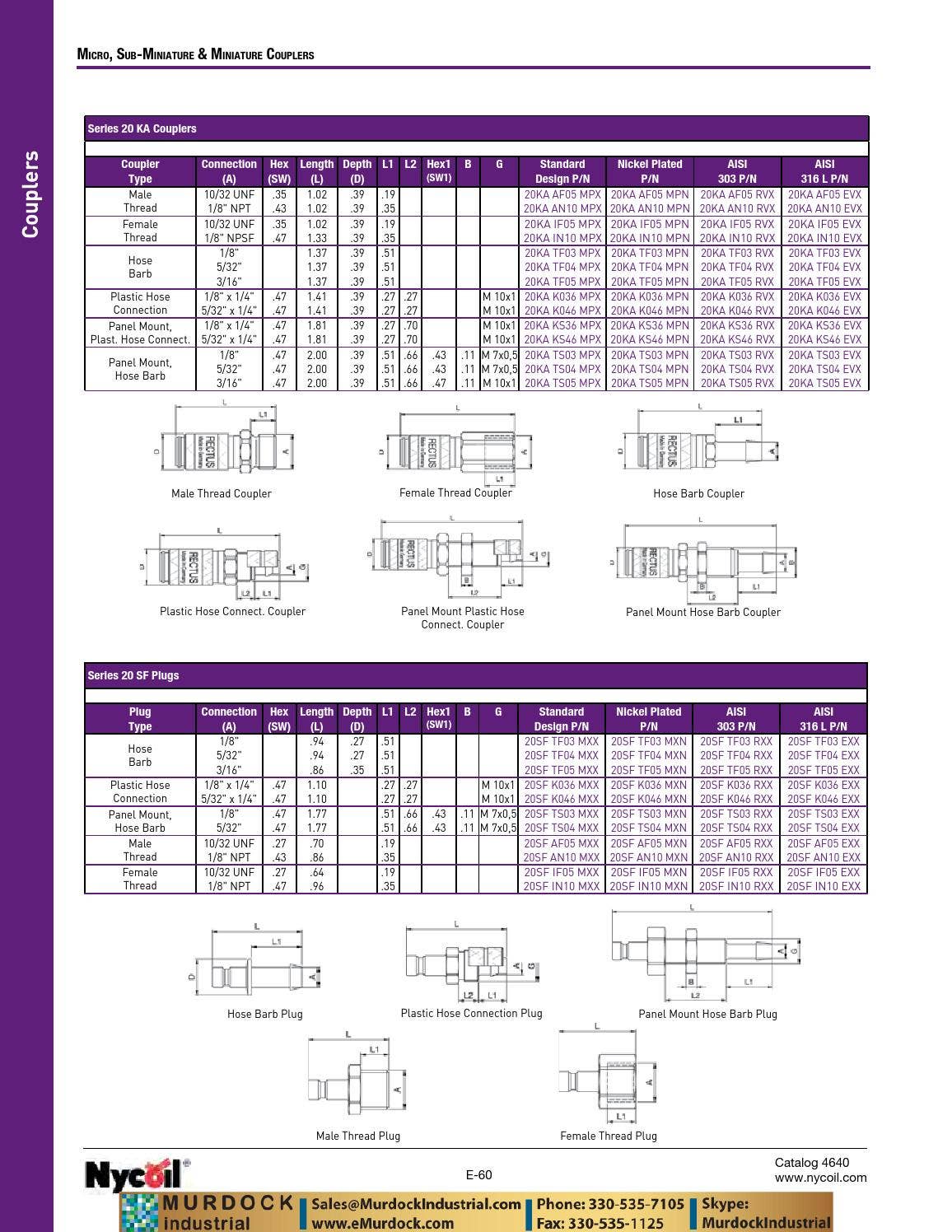 Parker nycoil tubing polyethylene nylon polyurethane catalog emurdock