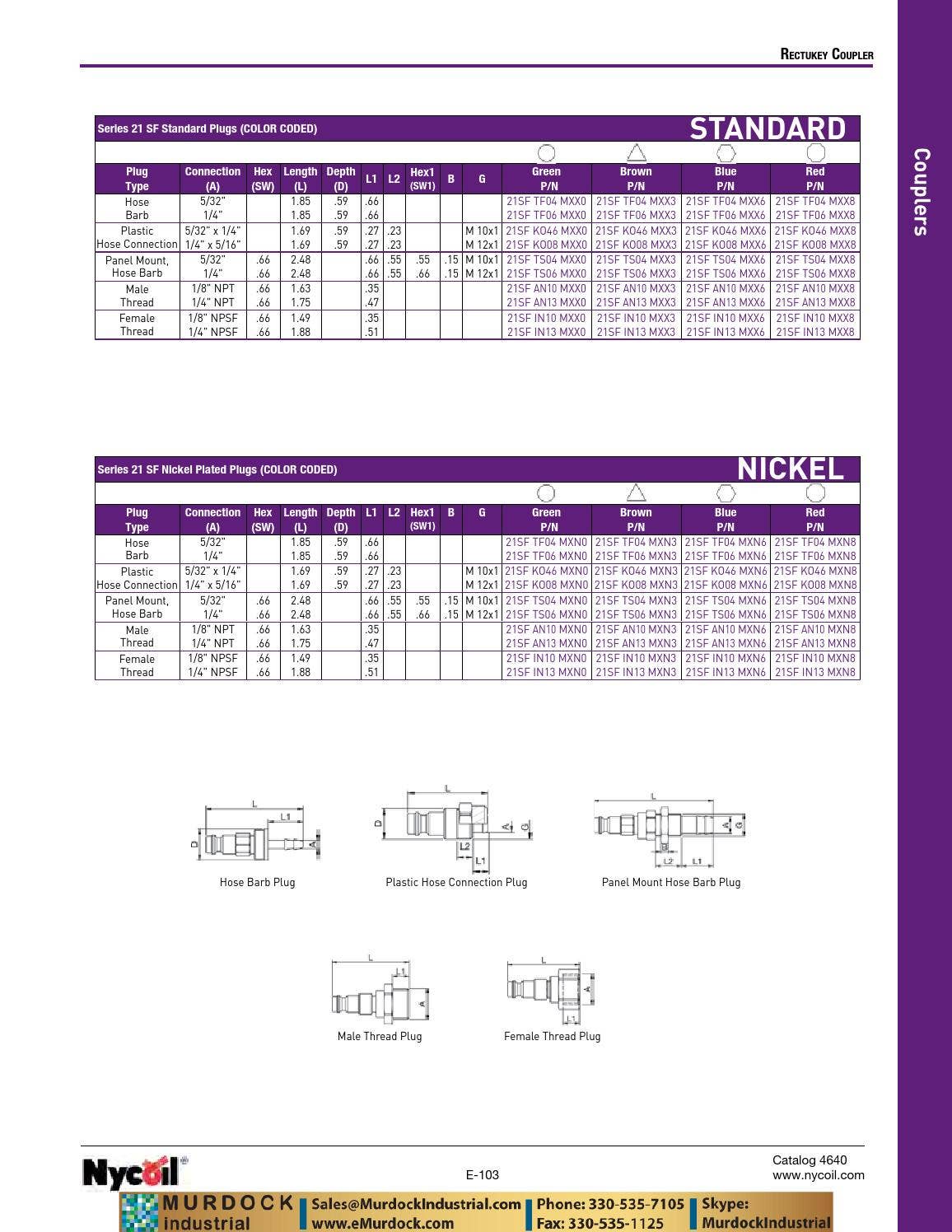 Parker nycoil tubing polyethylene nylon polyurethane catalog emurdock