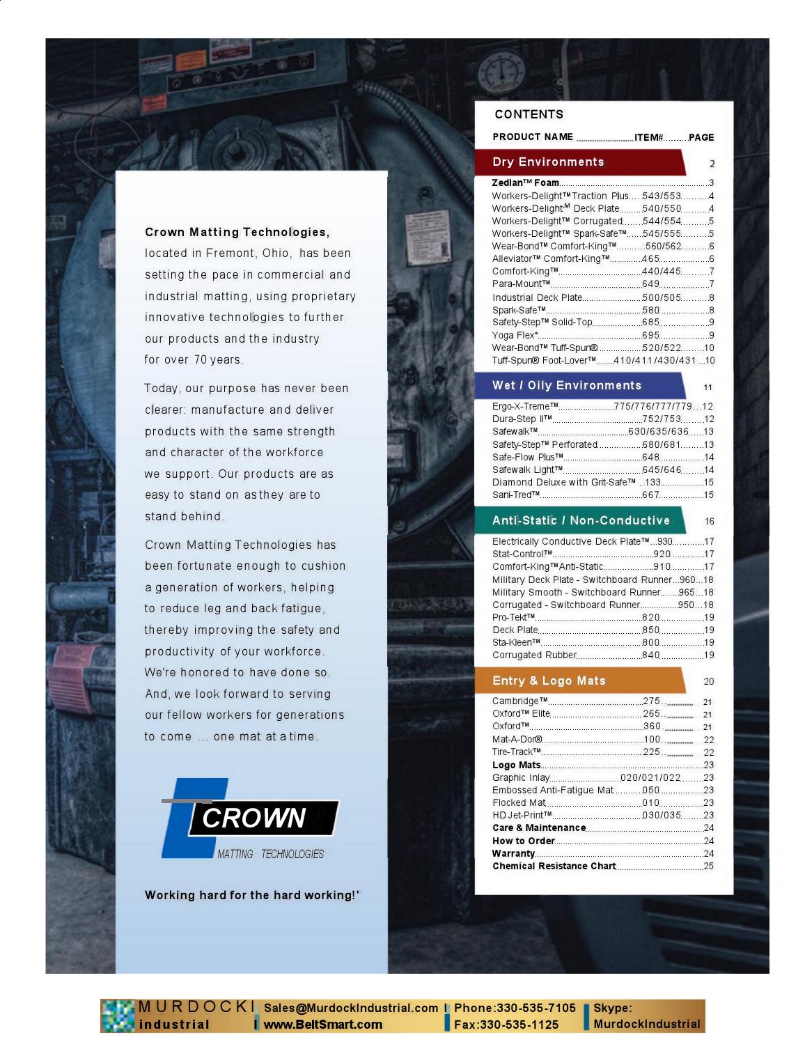 Crown matting industrial safety catalog murdockindustrial by Murdock