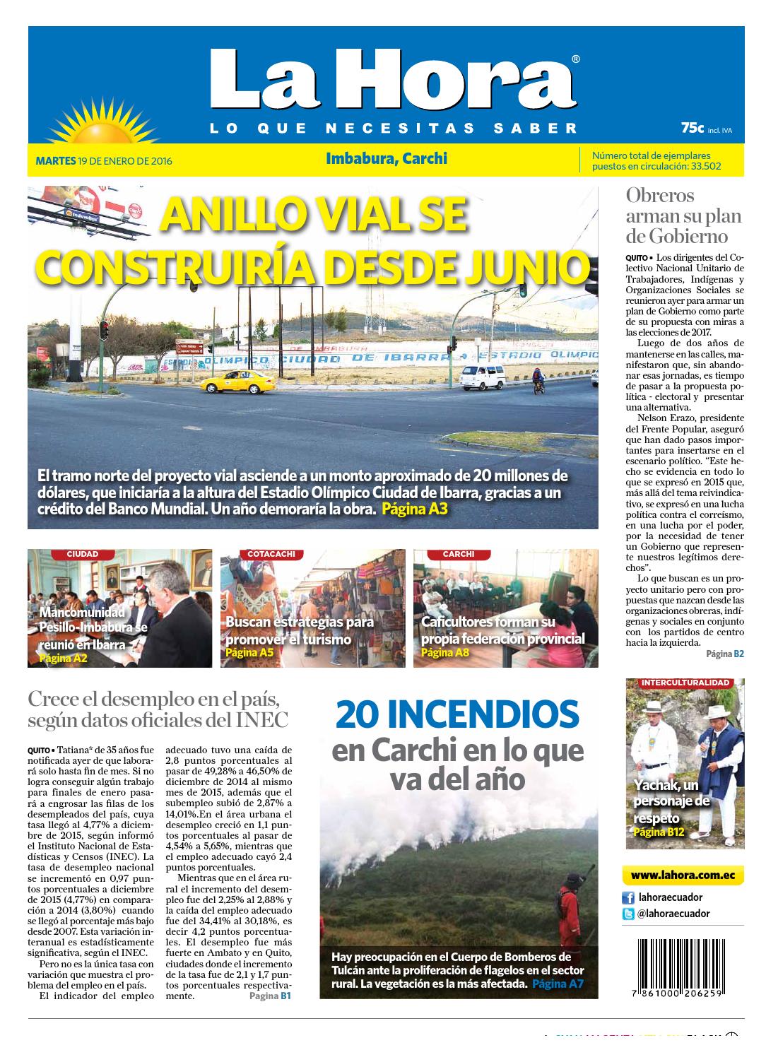 Imbabura 19 Enero 2016 By LA HORA Ecuador Issuu