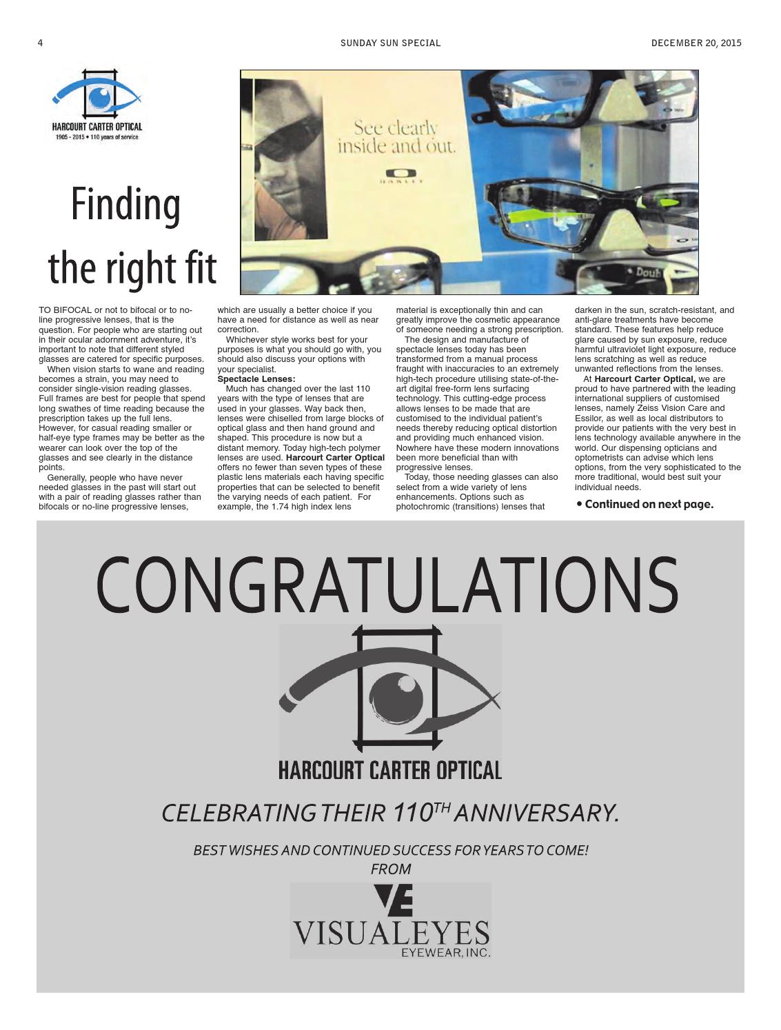 Harcourt Carter Optical 110 Years of Service by Nation Publishing Co