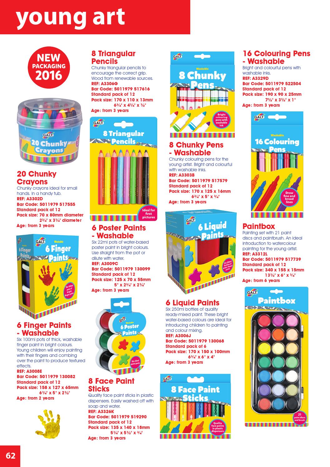 Galt Toys 16 Colouring Pens Washable Colouring Pens for Kids Ages 3 Years Plus Galt Toys 16 Colouring Pens Washable Colouring Pens for Kids Ages 3 Years Plus