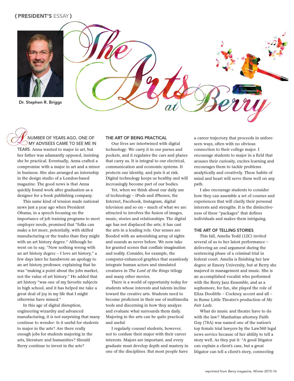 Sample essay for berry college picture