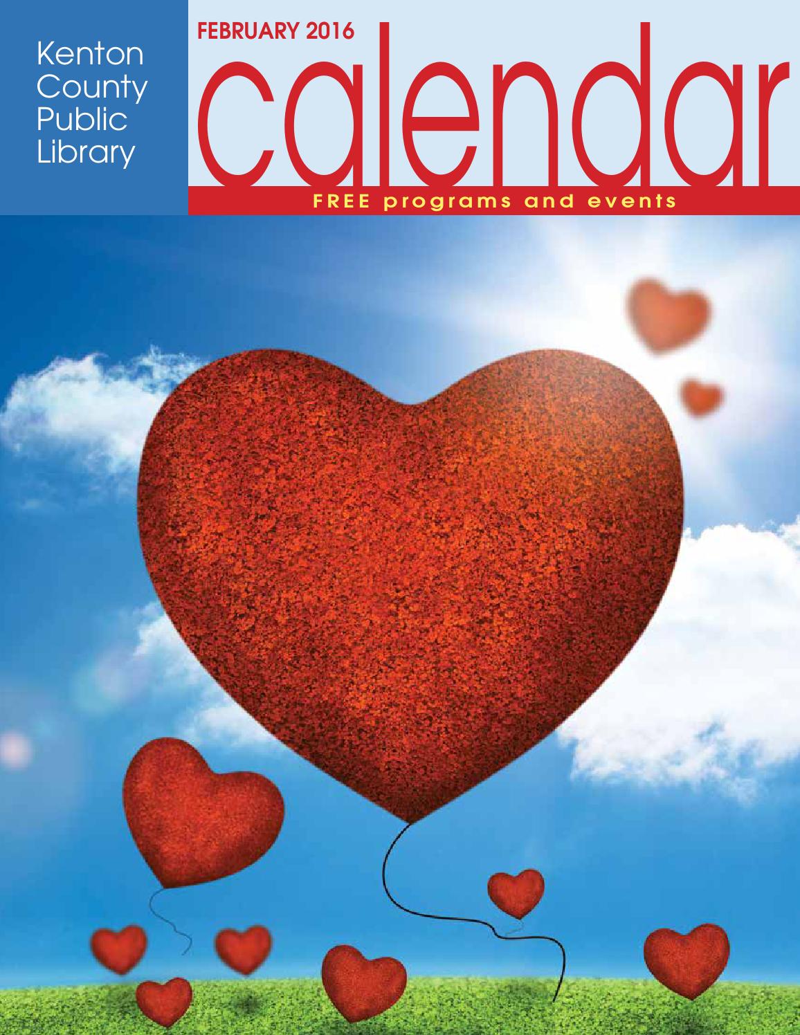 Kenton County Public Library February 2016 Calendar By Kenton County