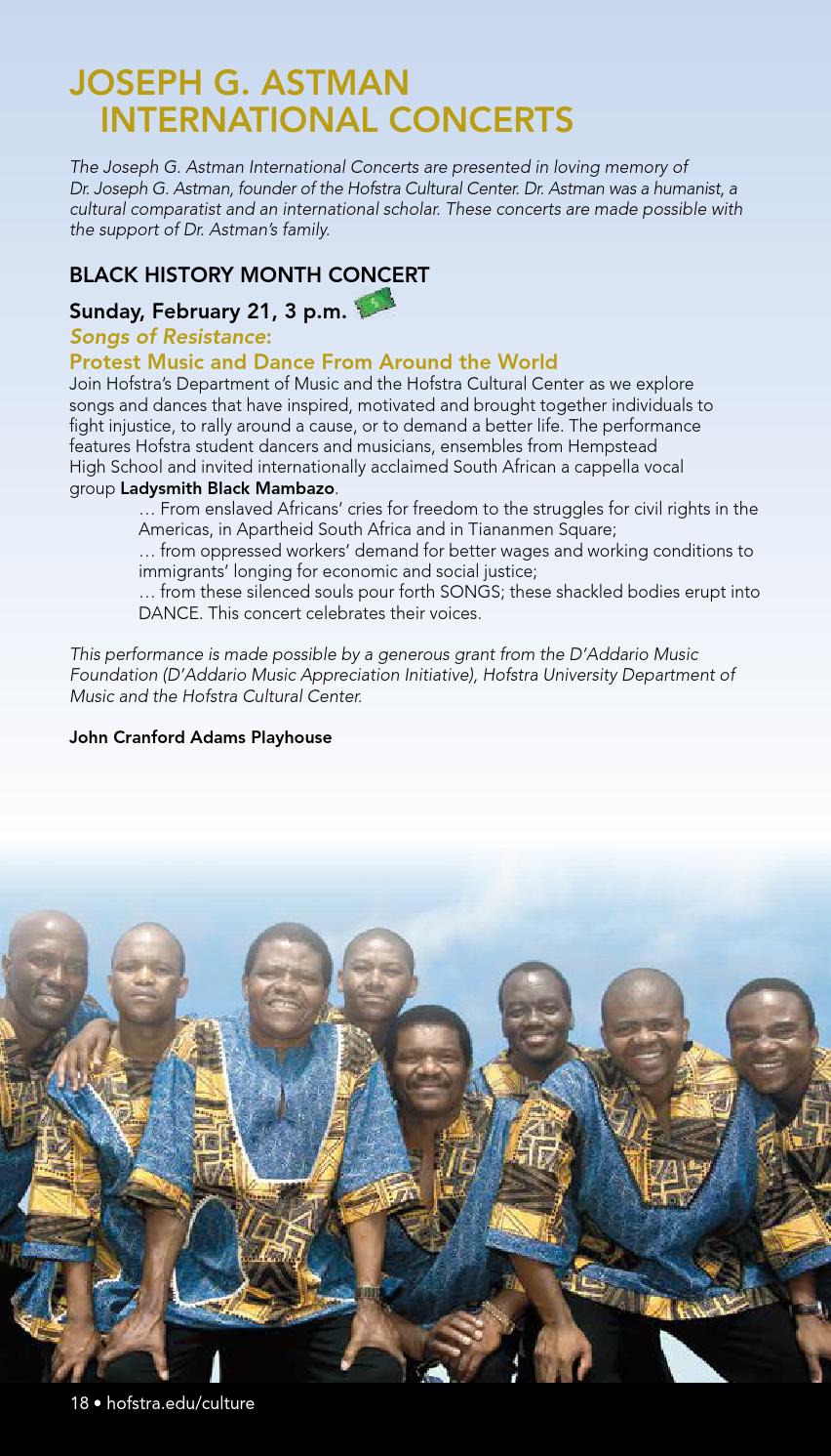 Hofstra Cultural Center Spring Summer 2016 Calendar Of Events By 