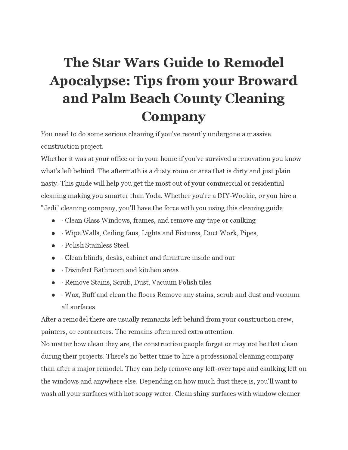 Boca raton house cleaning star wars guide to remodel apoclapse by ...