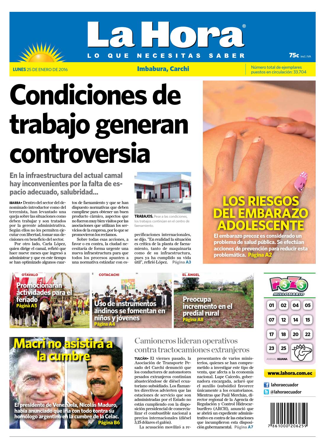 Imbabura 25 Enero 2016 By LA HORA Ecuador Issuu