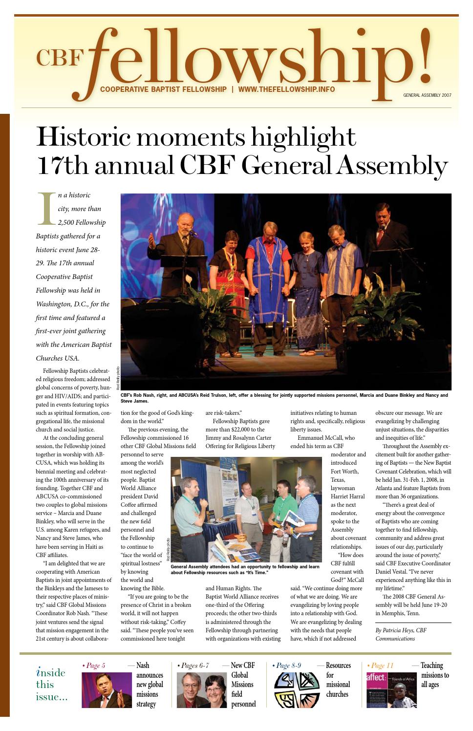 General Assembly 2007 fellowship! by Cooperative Baptist Fellowship Issuu