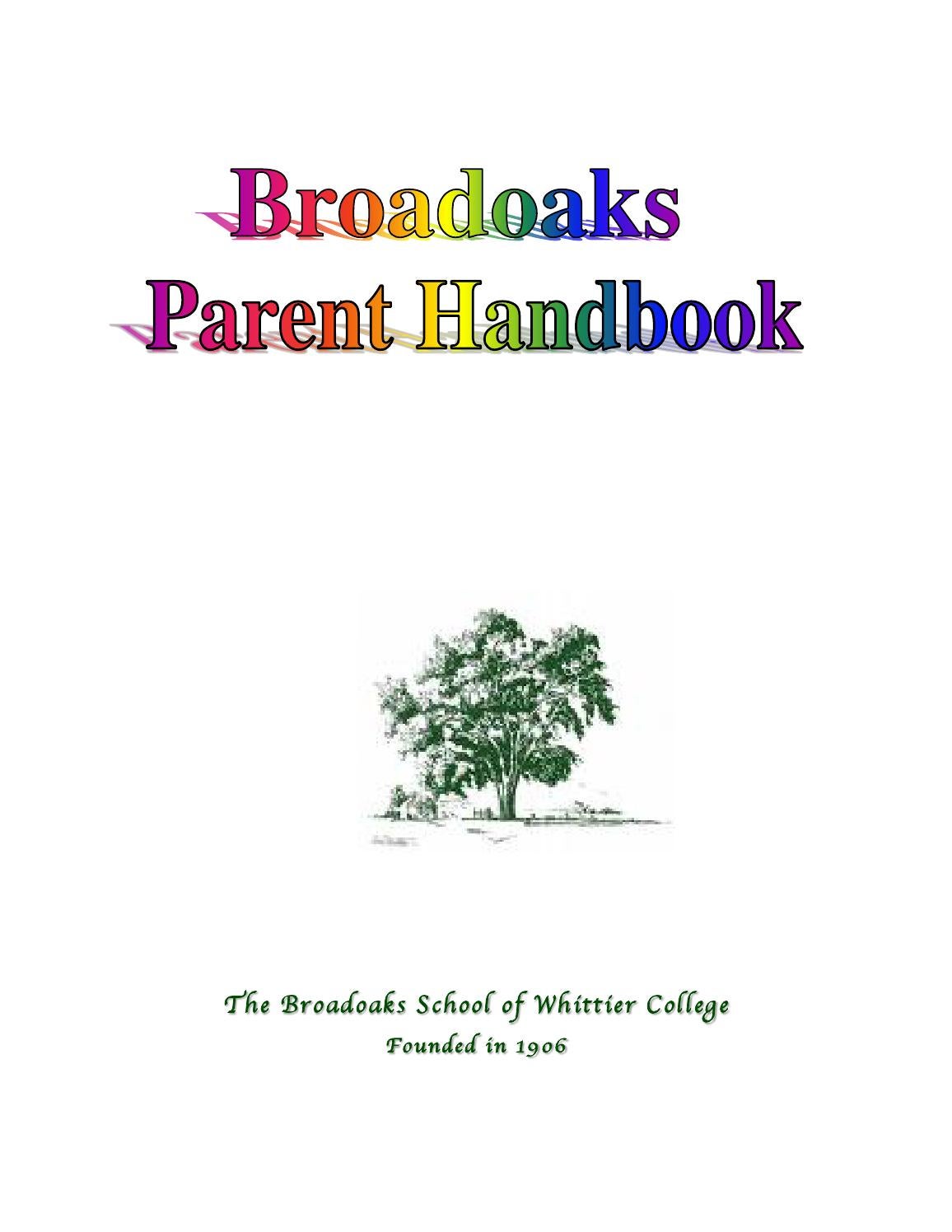 Broadoaks School Parent Handbook by Whittier College Issuu