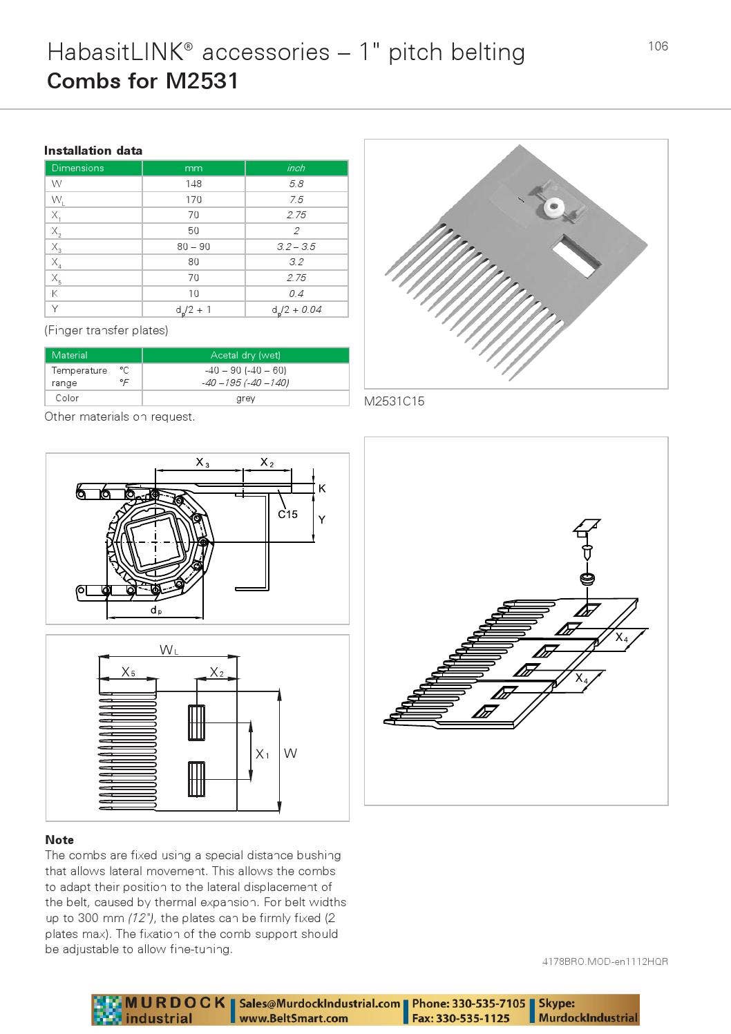 Habasit plastic modular belt product guide catalog habasitlink and