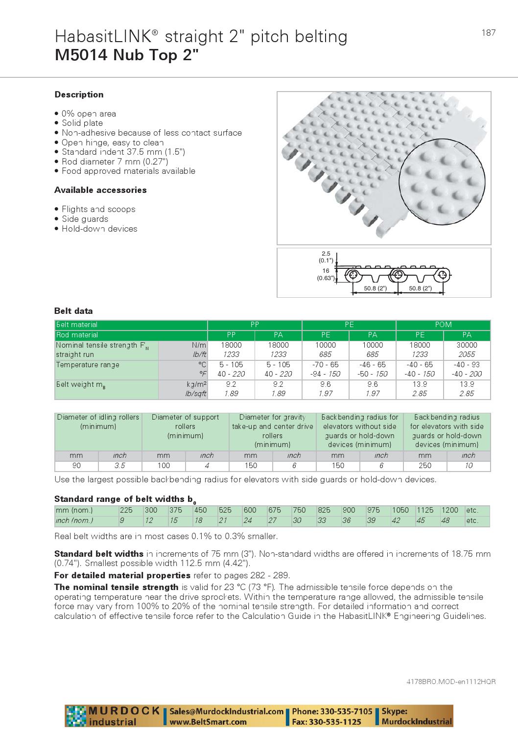 Habasit plastic modular belt product guide catalog habasitlink and