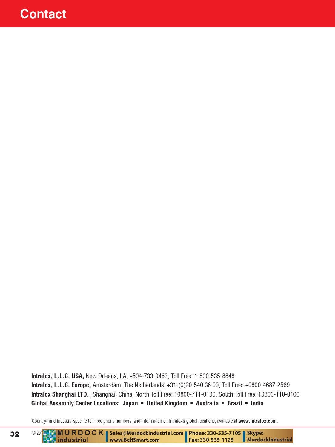 Intralox plastic chain conveyor line sprockets gears rollers catalog