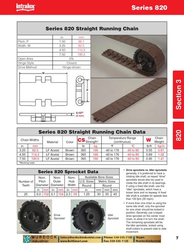 Intralox plastic chain conveyor line sprockets gears rollers catalog ...