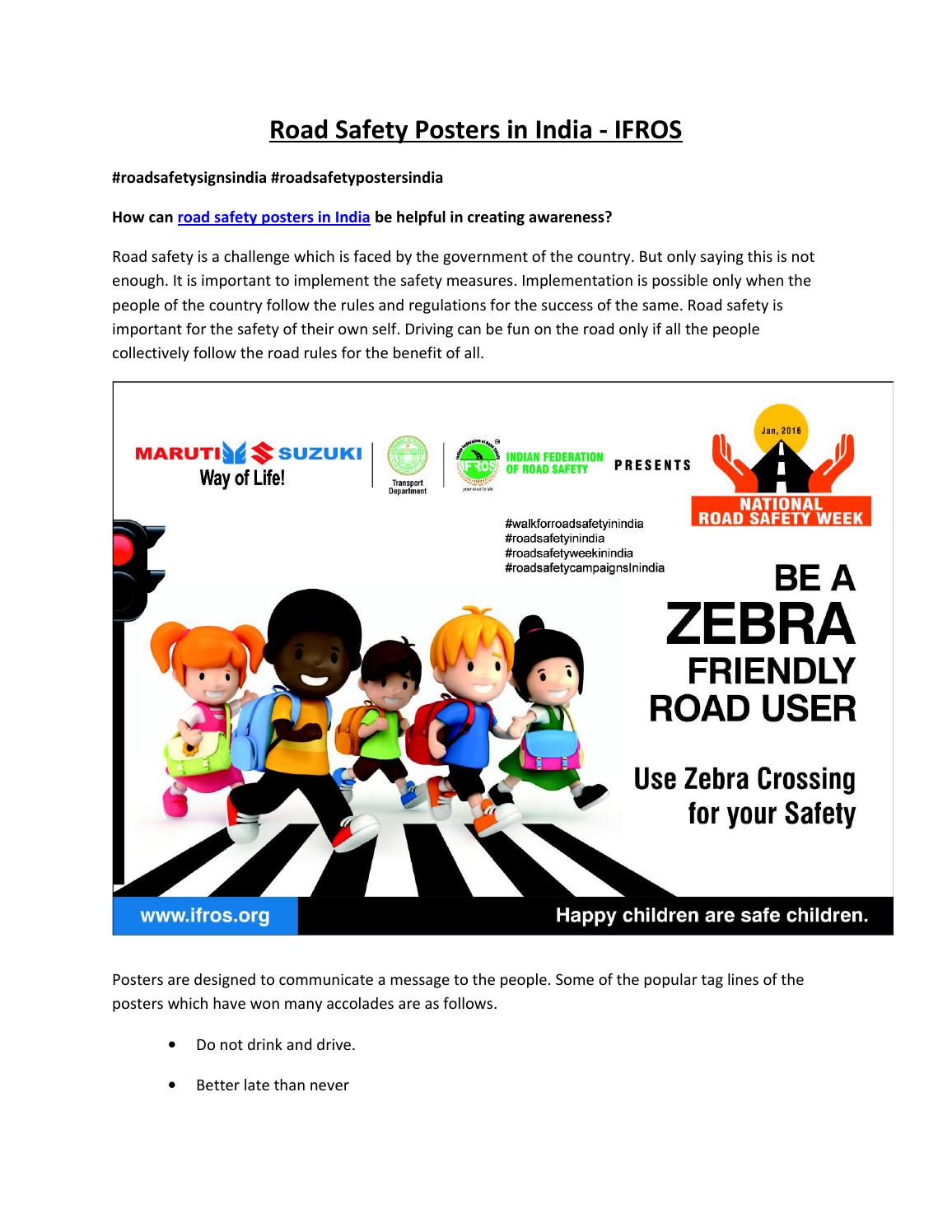 road safety for children posters