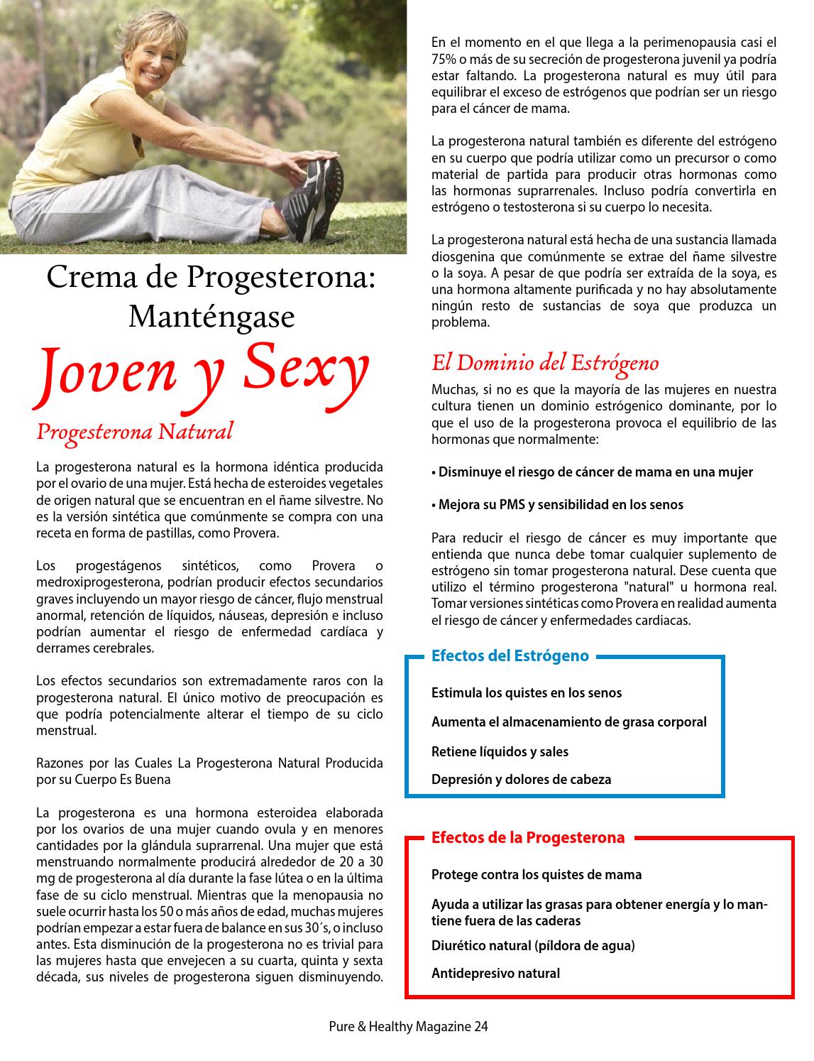 progesterona natural crema efectos secundarios