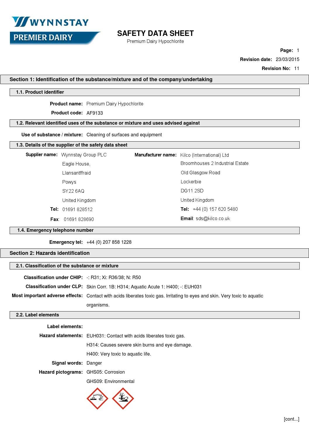 Sodium Hypochlorite Percent Sds informacionpublica.svet.gob.gt