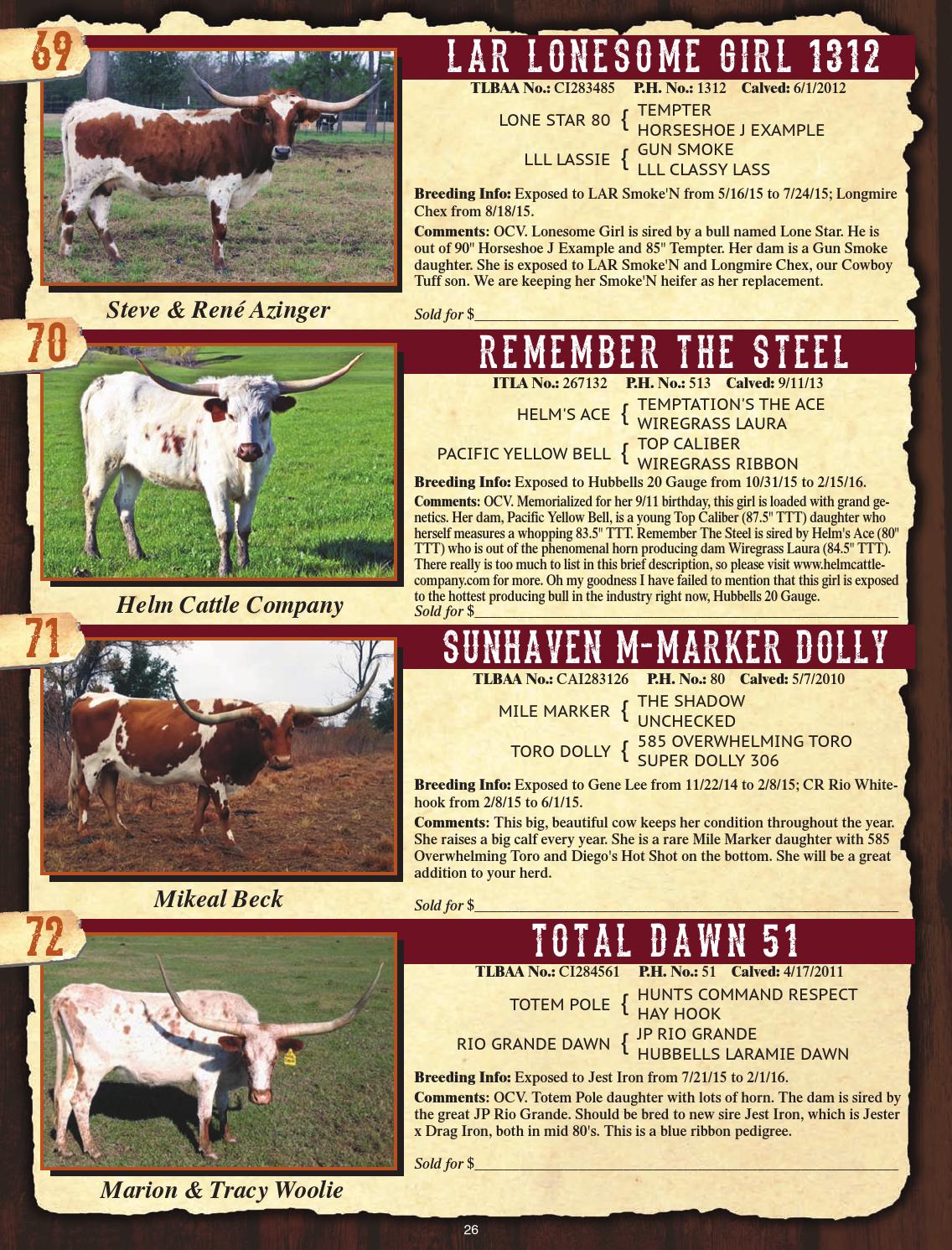 Cattle Baron's Premier Longhorn Sale Catalog by Texas Longhorn Trails