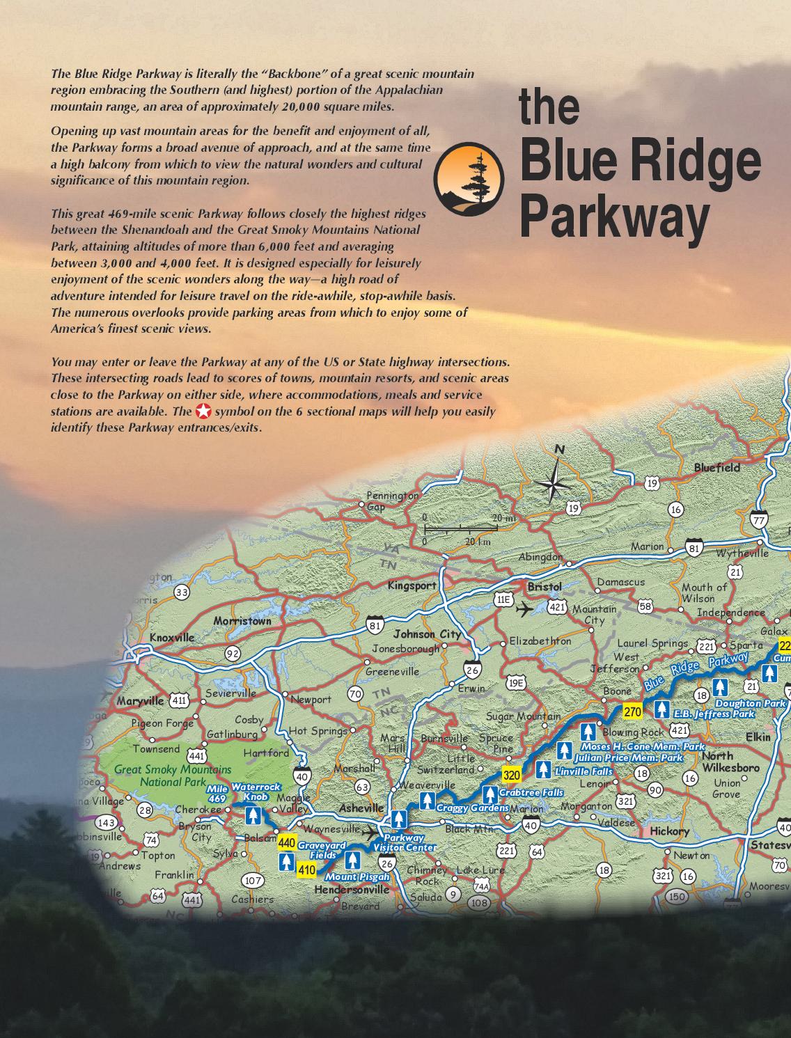 Blue Ridge Parkway Directory & Travel Planner 67th Edition by Blue