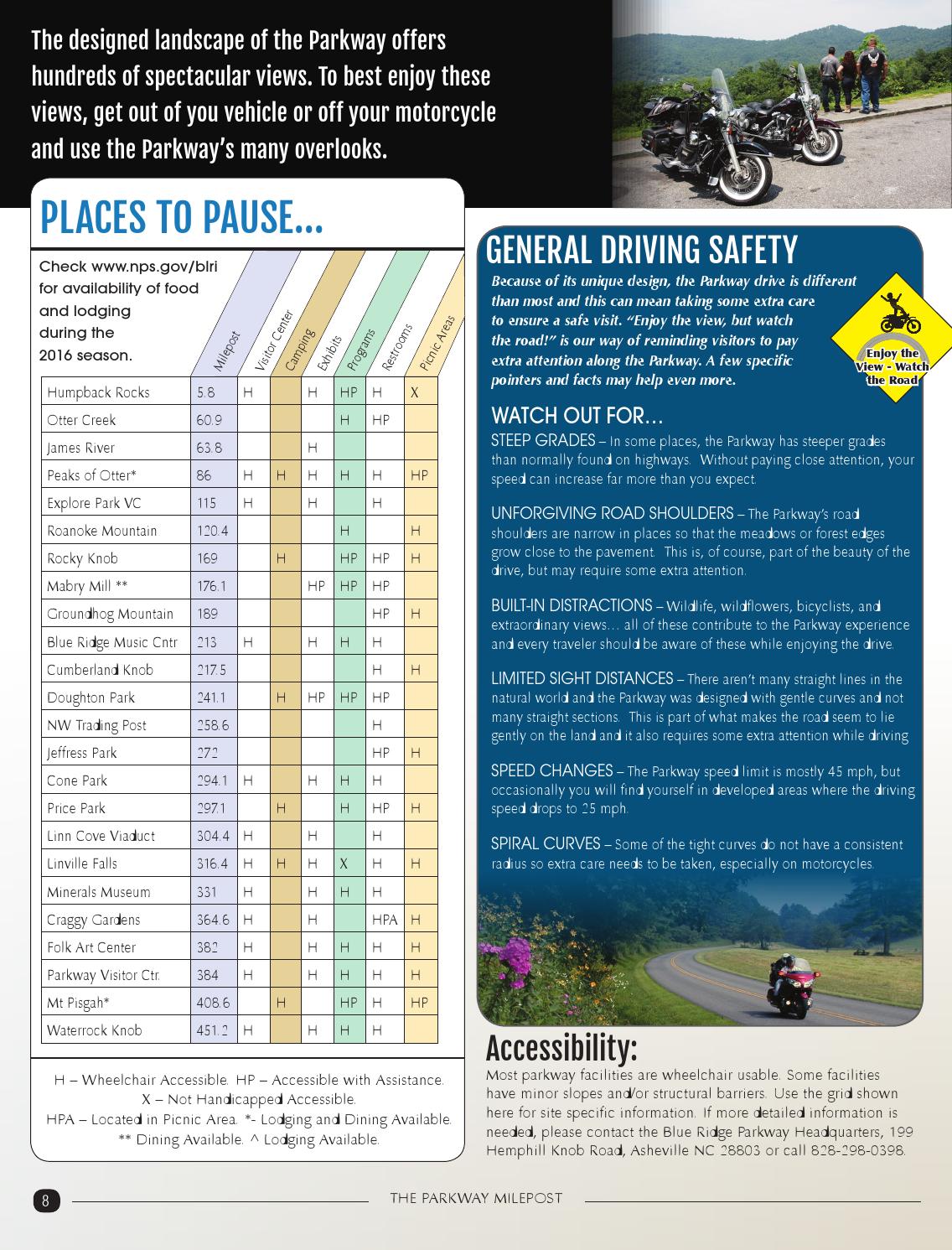 Blue Ridge Parkway Directory & Travel Planner 67th Edition by Blue