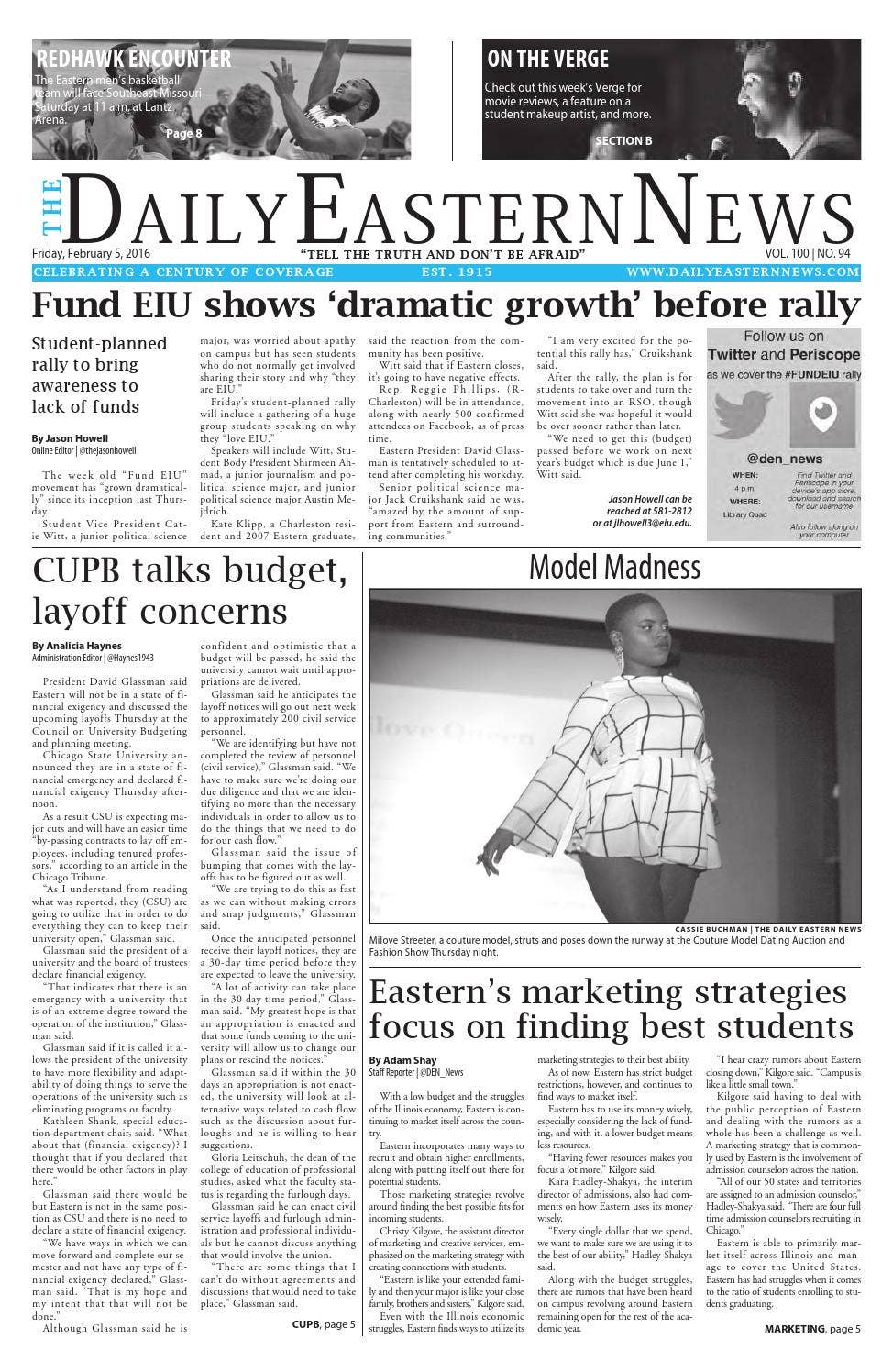 2016.2.5 by The Daily Eastern News - Issuu