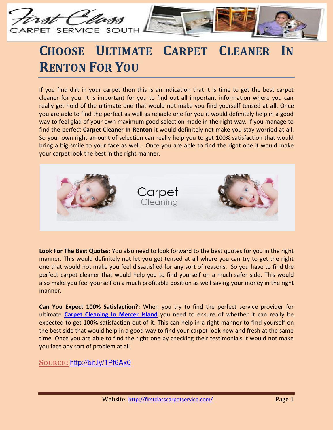 Choose ultimate carpet cleaner in renton for you by Alison Amelia Issuu