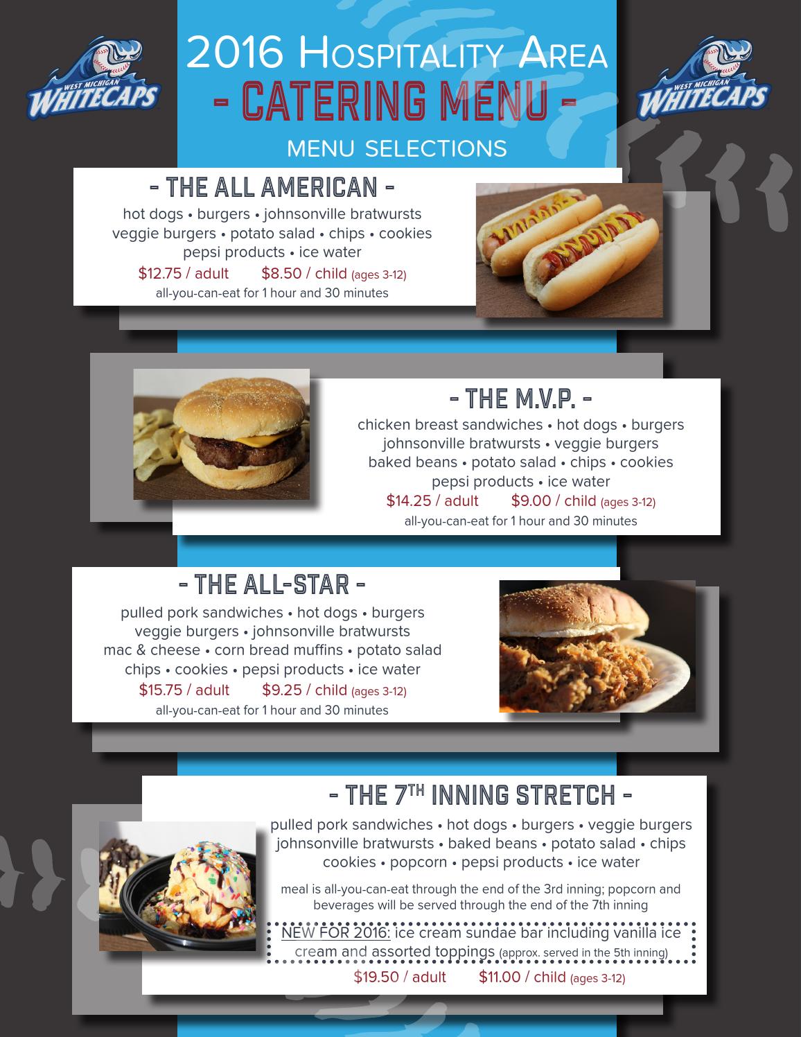 2016 Hospitality Area Menu by West Michigan Whitecaps Issuu