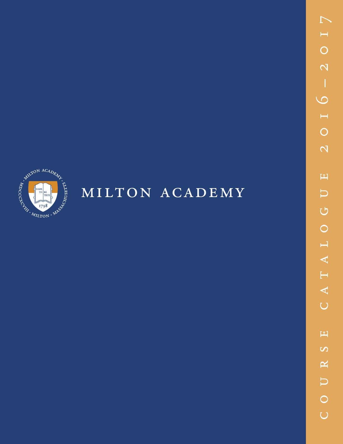 Course Catalogue 20162017 by Milton Academy Issuu