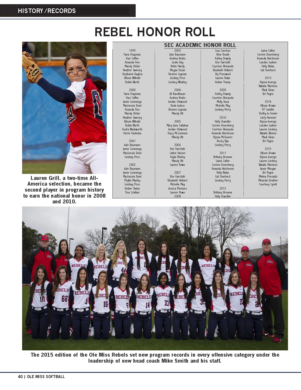 2016 Ole Miss Softball Record Book by Ole Miss Athletics Issuu