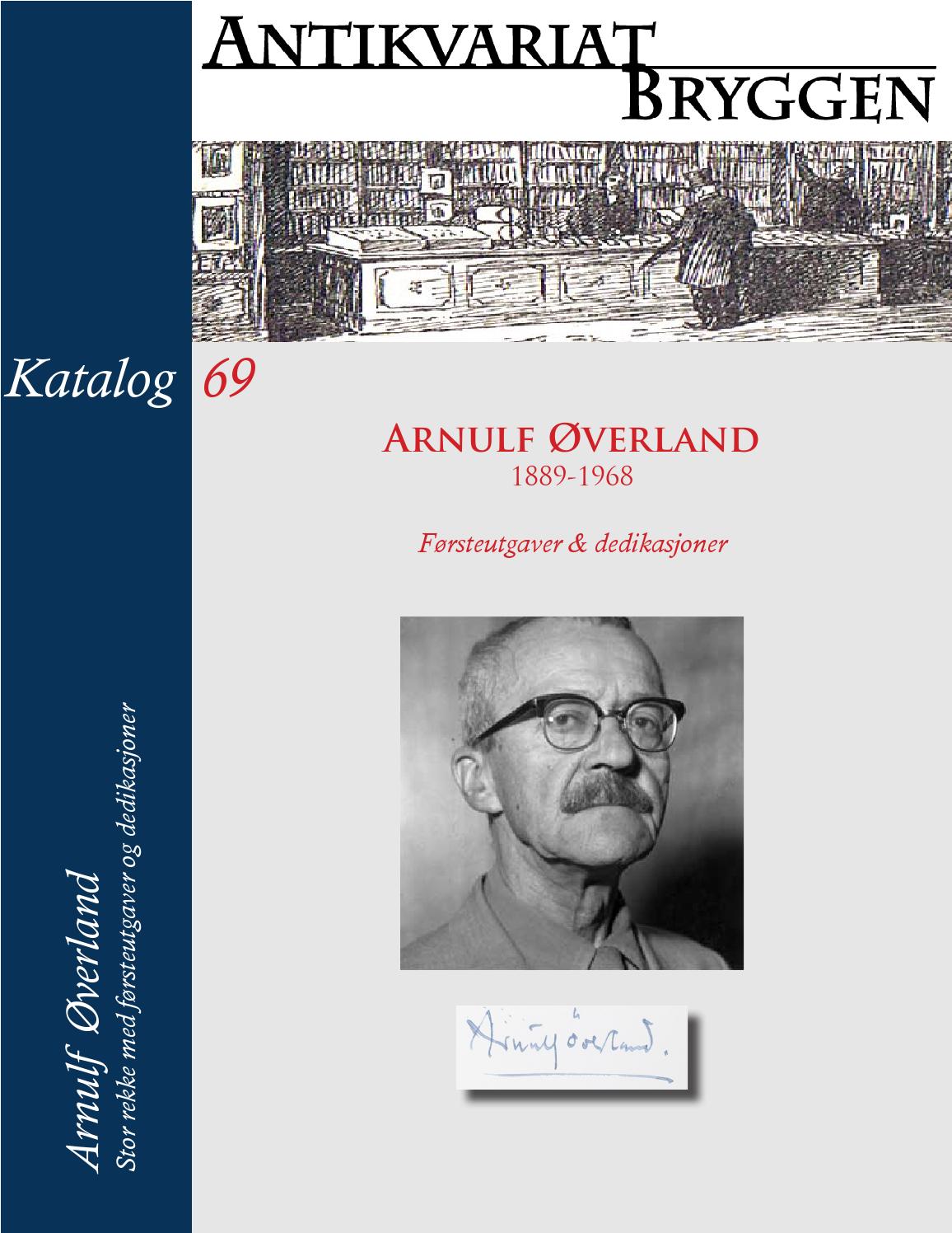 Antikvariat Bryggen Katalog 69 Arnulf Øverland by Antikvariat