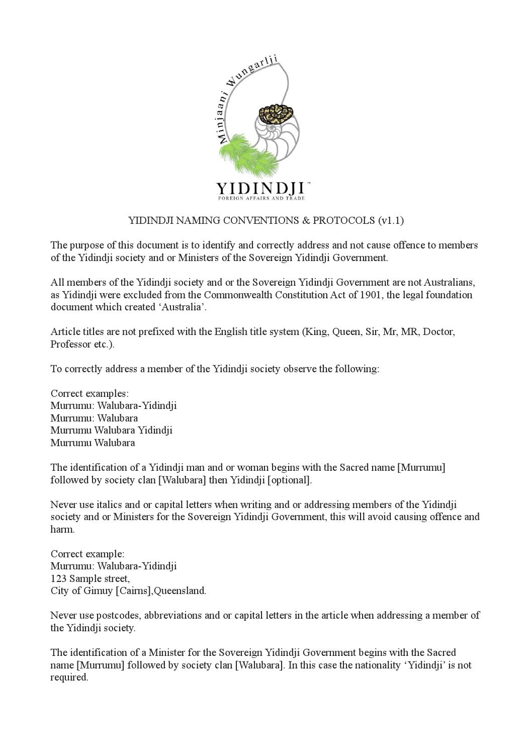 Syg protocol v1 1 by Sovereign ©Yidindji™ Government Issuu