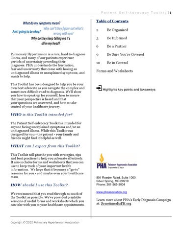PHA Patient Self-Advocacy Toolkit 第 2 页