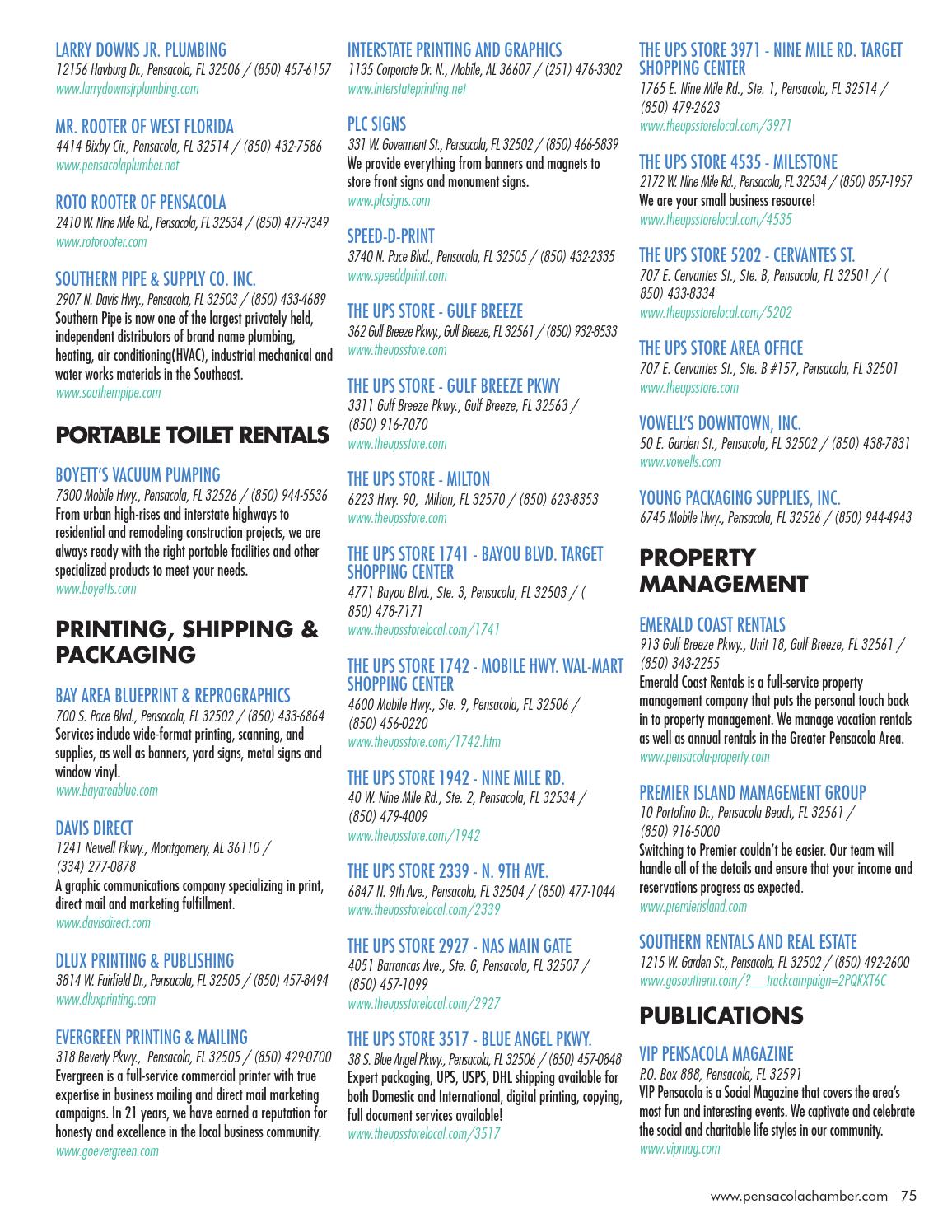 Greater Pensacola Area Chamber Of Commerce Directory And Annual